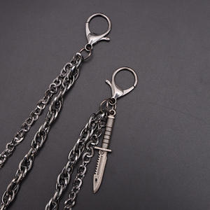 Cadena para Pantalones de Doble Capa de Aleación de Zinc con Forma de Espada, Estilo Punk, Cadena Casual para la Cintura para Hombre - Product Image 4