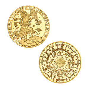Medaglia Commemorativa dei 12 Segni Zodiacali in Metallo Placcato Oro, Regalo per Live Streaming - Product Image 2