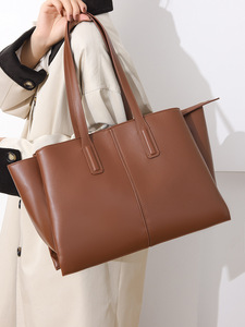 <b>Women</b> Minimalist Large Capacity Tote <b>Bag</b> Soft Leather Look Shoulder <b>Bag</b> <b>For</b> <b>Work</b> Daily Use - Product Image 6