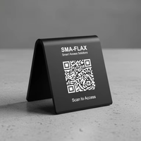 Support de menu NFC double face en acrylique noir/blanc personnalisé avec code QR pour restaurants, étanche et résistant aux intempéries, 13,56 MHz