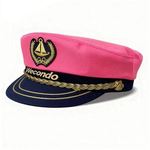 Chapeau de capitaine à carreaux multicolores pour capitaine de bateau, marin et fête costumée, accessoires de marine, 100% polyester - Product Image 1