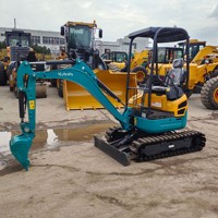 Liquidación: Miniexcavadora de orugas usada U17 de 5 toneladas con brazo oscilante, motor, caja de cambios y bomba en venta