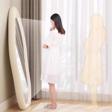 Modern Mango Shaped Floor Mirror Steady Newly Irregular Glass Furniture for Home Bedroom or Living Room Portable Design