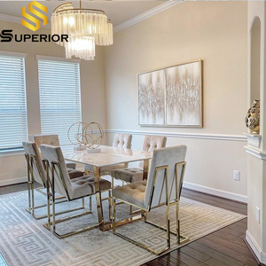 Blanco moderno mesa de <span class=keywords><strong>comedor</strong></span> de mármol <span class=keywords><strong>4</strong></span> sillas de <span class=keywords><strong>comedor</strong></span> - Product Image 2