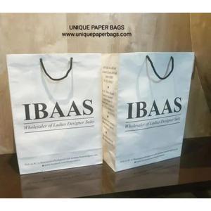 IBAAS White Paper Shopping <b>Bag</b> With Twisted Handles Offset Printing Recyclable Standard Flat <b>Bag</b> For Business And Shopping - Product Image 3