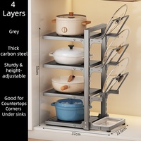 Support de rangement extensible et réglable pour couvercles de casseroles et planches à découper, type sur pied pour la cuisine