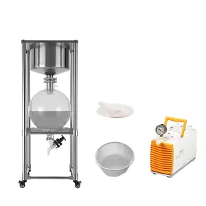 Topacelab laboratory glass vacuum filter solvent filtration system with vacuum pump and filter media simple filtration systems