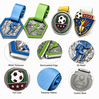 Médailles sportives personnalisées en alliage de zinc émaillé, médailles de récompense en relief 3D, vente en gros, personnalisables avec ruban, directement de l'usine