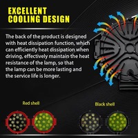 Feux de route LED ronds haute puissance, 7 pouces, 9 pouces, couvercle de phare de travail LED 4x4 pour tout-terrain