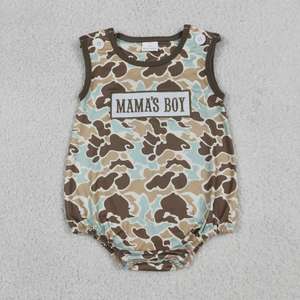 En Stock, Boutique MAMAS BOY, Romper sin Mangas con Bordado de Camuflaje para Bebés, Ropa Casual para Recién Nacidos, Venta al por Mayor de Fábrica - Product Image 2