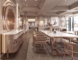 Современная ресторанная роскошная мебель для дома, мраморные столы для столовой, 8 мест, прямоугольный каркас из нержавеющей стали, обеденный стол, набор - Product Image 6