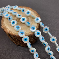 Perles en forme de goutte d'eau, cœur, coquillage rond, ornement œil bleu, perles à trou droit pour bracelet, pendentif, vêtement, accessoires d'artisanat