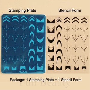 Nail Art français estampage plaque <span class=keywords><strong>dessin</strong></span> modèle géométrique rayure ligne fleur amour dentelle 3D <span class=keywords><strong>Image</strong></span> pochoir moule impression outil - Product Image 4