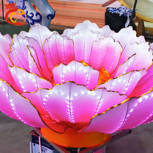 Led tradicional chino luz tela de seda rojo linternas decoración al aire libre - Product Image 3