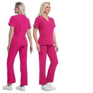 Hot Sale OEM Breathable Comfortable Eco-Friendly Polyester Medical <b>Scrubs</b> Uniforms Unisex Knitted Seamless Fusing <b>Scrub</b> Sets - Product Image 2