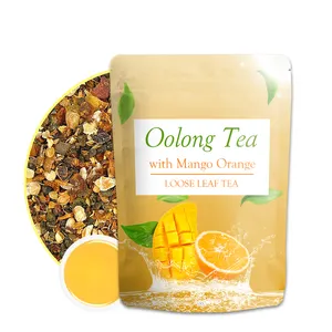 OEM campuran teh buah mangga oranye teh oolong Vitamines kaya kekebalan bebas kafein teh daun longgar