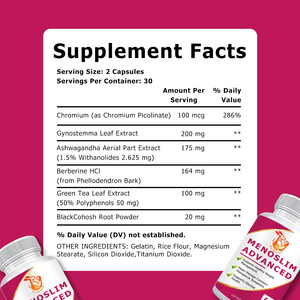 Cápsulas Menoslim Advanced Personalizadas OEM ODM, Suplemento de Extracto de Ashwagandha, Fórmula para la Pérdida de Peso, Apoyo Hormonal - Product Image 2