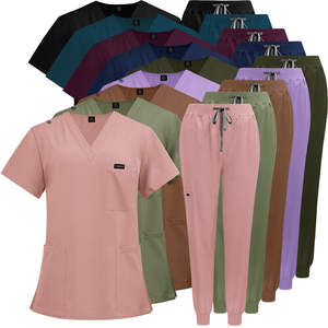 2025 de secado rápido de alta calidad transpirable famoso diseñador al por mayor personalizado de manga corta mujeres Jogger Medical Scrubs Scrub Sets - Product Image 4