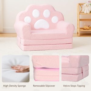 Ventes directes usine – Canapé multifonctionnel 2-en-1 pliable, fauteuil paresseux en peluche, siège de sol convertible, canapé individuel pour bébés et enfants - Product Image 4