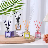 Difusor de Aromas para el Hogar con Varillas de 50ml, sin Llama, con Flores Secas Decorativas y Aroma Floral Duradero