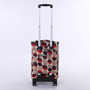 Foldable Aluminum Frame Hand Push Rolling Cart with Waterproof Insulated Cooler Bag, Portable Shopping Travel Grocery <strong>Trolley</strong> - Product Image 5