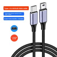 Kabel Transfer Data Universal MiniUSB ke TypeC 1m Premium Tahan Lama untuk Pemutar MP3, Keyboard, Komputer, Hard Disk