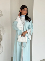 Robe musulmane YKA032 pour femmes, vêtements islamiques, hijabs, design traditionnel spécial, manches à volants, qualité supérieure, respirante, vert menthe, été