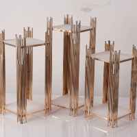 Zhuoyun prix de gros fête événement Table pièce maîtresse décoration de mariage or métal gâteau support