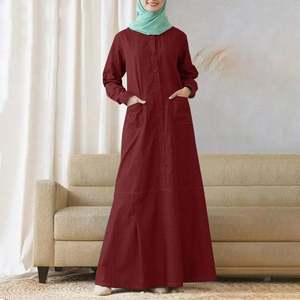 Caftán Musulmán para Mujer, Estilo Marroquí, Túnica Larga, Abaya, Dubai, Turquía, Vestido Hijab, Vestido de Mujer, Talla Grande - Product Image 6
