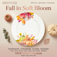 Assiette creuse ronde en mélamine blanche de 8 pouces pour la réception de mariages, Thanksgiving et banquets – OEM/ODM – Collection Récolte d'automne