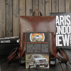 市场批发商复古背包男士复古大容量学生书包时尚PU旅行摩托车包 - Product Image 4