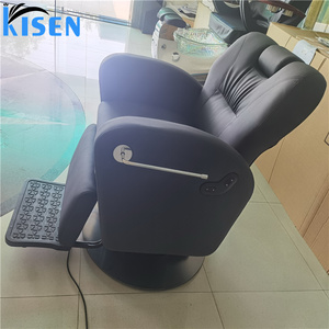 Sillón de Barbería Eléctrico Ajustable Moderno Kisen, Sillón de Peluquería de Cuero Verde con 2 Motores de Rotación - Product Image 5