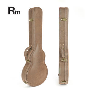 WC62 Rm instrument de musique arc-en-ciel cordes étuis durs en bois cuir LP <span class=keywords><strong>les</strong></span> <span class=keywords><strong>paul</strong></span> forme <span class=keywords><strong>guitare</strong></span> électrique étui en bois - Product Image 1