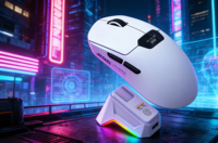 Souris de jeu sans fil à trois modes Jedel avec station d'accueil, écran LCD, PAW3311, rétroéclairage RVB, programmable, pour PC de jeu, ordinateur portable