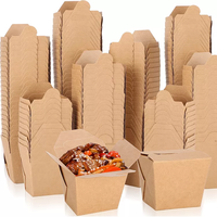 Hot Selling Custom Logo Afdrukken Wegwerp Kraftpapier Weg Te Nemen Voedselverpakking Lunchbox