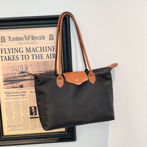 Sac à main pour femme Hion, simple, grande capacité, en tissu nylon, doublure en polyester, fermeture à rabat, fermeture éclair, ouverture et fermeture - Product Image 1