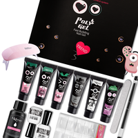 Vente chaude Ensemble de gel poly acrylique professionnel à marque privée pour débutants Extension d'ongles en gel poly Kit de gel poly avec lampe UV