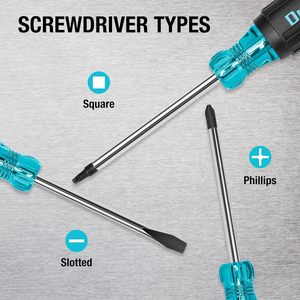 Juego de Destornilladores de Acero con Empuñadura Antideslizante, Destornillador de Cabeza Plana y Cuadrada para Uso Doméstico e Industrial - Product Image 6