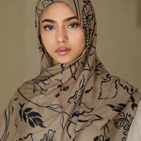 Hijab musulman populaire en modal imprimé mosaïque, respirant et doux, foulards ethniques imprimés, châles, couvre-chefs