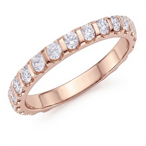 Anillo Apilable de Eternidad con Diamantes de Laboratorio de Corte Brillante Redondo, Chapado en Oro de 18K y 14K, Joyería Fina OEM ODM, Anillo de Plata de Ley 925 - Product Image 2