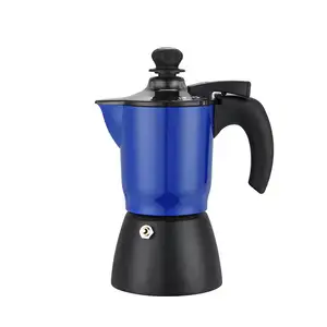 Eenvoudig Te Reinigen Aluminium Moka Pot Nieuw Ontworpen Handmatige Espresso Koffiezetapparaat Met Schakelaar Coffe Pot