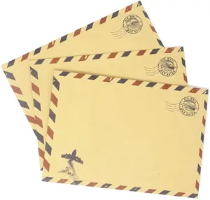 Amplop undangan kustom surat udara Kraft antik amplop kardus coklat surat dokumen tetap datar amplop kardus putih