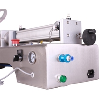 Machine de remplissage semi-automatique pneumatique à piston pour liquides visqueux en petites quantités, savon liquide, eau minérale, bouteilles
