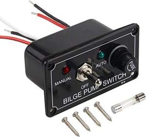 Panel de interruptor de palanca Manual automático LED a prueba de agua <span class=keywords><strong>para</strong></span> barco, coche, ATV, yates, función de encendido y apagado <span class=keywords><strong>para</strong></span> bomba de sentina, accesorios de centralita - Product Image 1