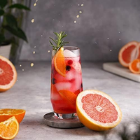 Verres transparents à pied haut et à pied bas sans pied pour jus d'orange, smoothies verts, eau pétillante