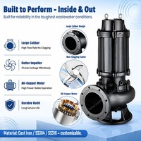 Bomba Sumergible de Hierro Fundido Resistente al Desgaste, Bomba Libre de Obstrucciones para Limpieza de Aguas Residuales de Ríos