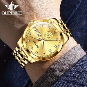 Reloj automático OUPINKE 3259 para hombre, reloj mecánico de oro real con doble calendario, reloj de pulsera de lujo a prueba de agua de primera marca para hombre. - Product Image 5