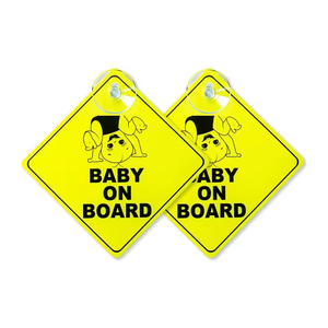 Letreros de Advertencia para Ventana de Coche con <span class=keywords><strong>Ventosa</strong></span> de PVC, Diseño <span class=keywords><strong>Personalizado</strong></span>, Ecológicos, con Dibujos Animados, Tamaño <span class=keywords><strong>Personalizado</strong></span>, para Avisar de la Presencia de un Bebé - Product Image 2