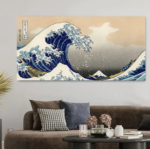 Quadri Personalizzabili da Parete, Dipinti Decorativi Ispirati al Mare <span class=keywords><strong>Giapponese</strong></span> per Camera da Letto, Grandi Dipinti Paesaggistici in Cristallo e Porcellana - Product Image 3