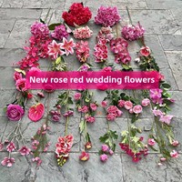 Simulierte Rosen in Rot-Magenta, Seidenblumen mit Webtechnik, Hochzeitsfotografie-Requisiten, Heimdekoration, Hotel-Dekoration, Weiche Chinesische Blumen